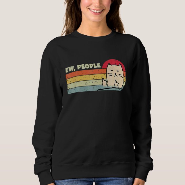 Retro Style Ew People Cat   Cat T Shirt (Framsida)