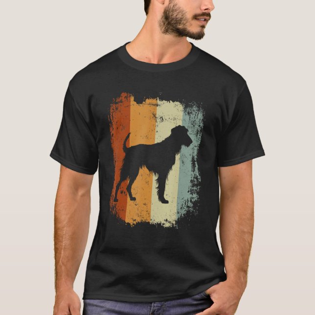 Retro Style Irish Wolfhound Dog T Shirt (Framsida)