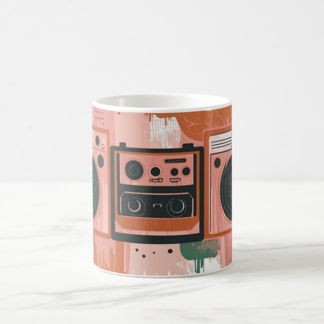 Retro-style portable radio cassette players kaffemugg (Center)