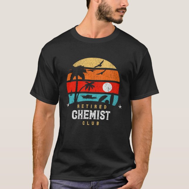 Retro Style Retirement Gag Idea Funny Retired Chem T Shirt (Framsida)