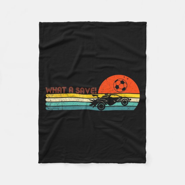 Retro Style Rocket Rc Soccer Car League Funny Game Fleecefilt (Framsidan)