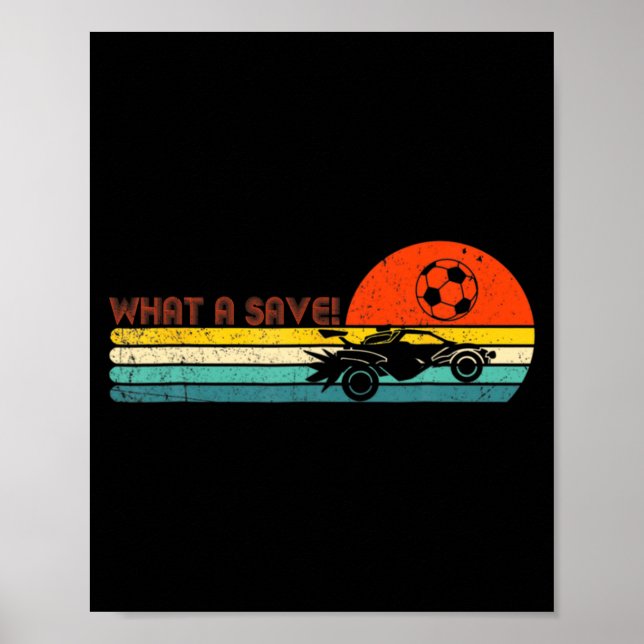 Retro Style Rocket Rc Soccer Car League Funny Game Poster (Framsidan)