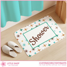 Retro-Style Stars Pattern Bath Mat Badrumsmatta