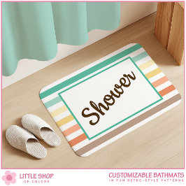 Retro-Style Stripe Pattern Customizable Badrumsmatta