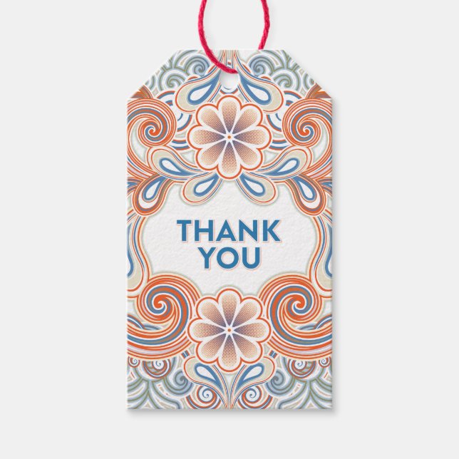 Retro style Thank You Presentetikett (Framsidan)