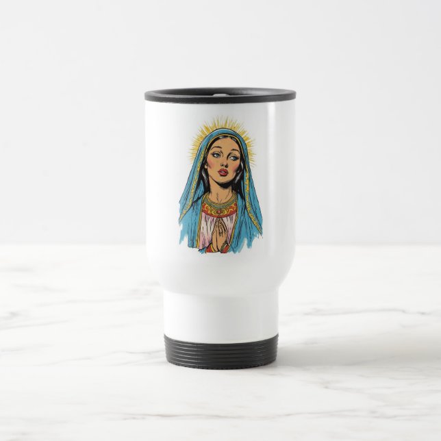 Retro Style Virgin Mary Travel Mug Resemugg (Center)