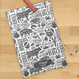 Retro Stylerat typografiskt streck Mönster Kökshandduk