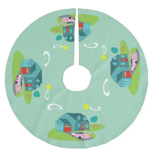 Retro Suburban House Julgran Skirt Julgransmatta Borstad Polyester