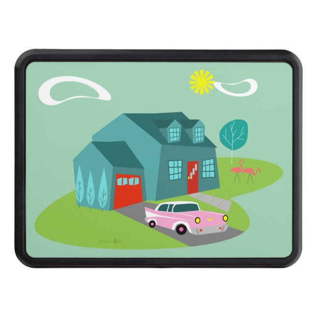 Retro Suburban House Trailer Hitch Cover Skydd För Dragkrok (Framsidan)