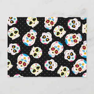 Retro Sugar Skull Vykort