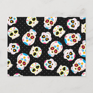 Retro Sugar Skull Vykort