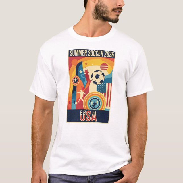 Retro Summer 2026 Soccer USA Graphic T-Shirt (Framsida)