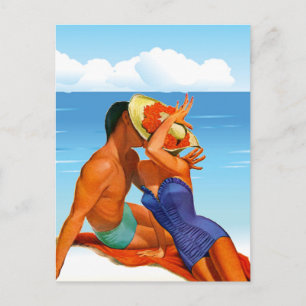 Retro Summer Älskare Vykort