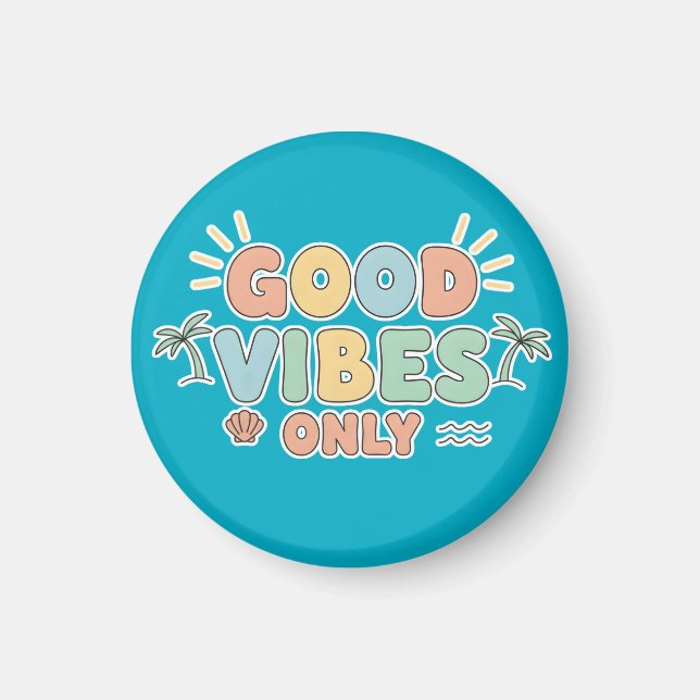 Retro Summer Beach Aesthetic Pastel Typography Art Magnet (Framsidan)