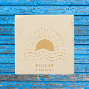 Retro Summer Beach Boho Sol Stenunderlägg