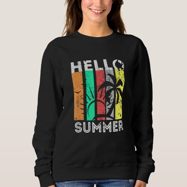 Retro Summer Beach Helgdag T Shirt (Framsida)
