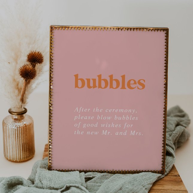 Retro Summer | Bubbelsignatur för Rosa och Orange  Poster (Skapare uppladdad)