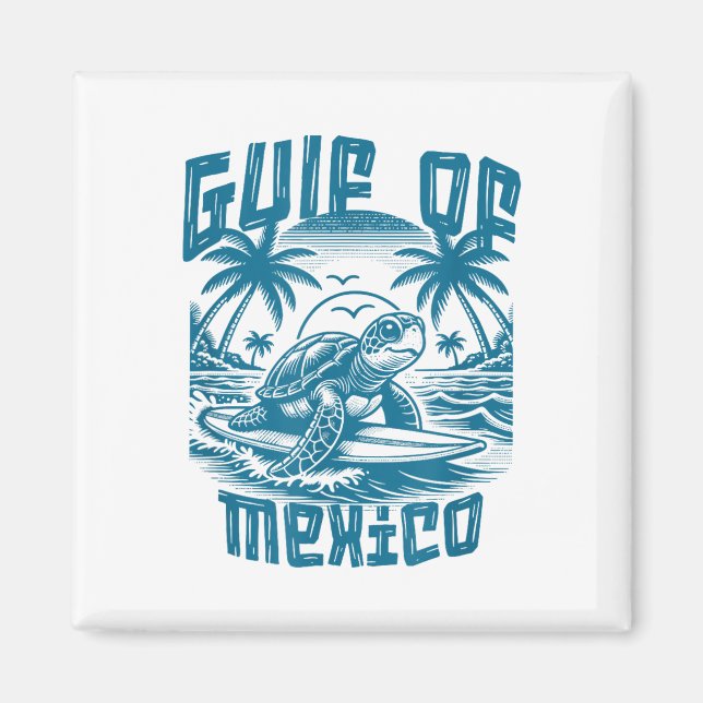 Retro Summer Bukt Mexiko Forever Beach G Magnet (Framsidan)