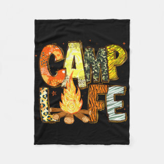 Retro summer camp life family adventure camping fleecefilt