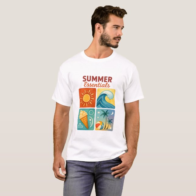Retro Summer Essentials Graphic Tee (Hel framsida)