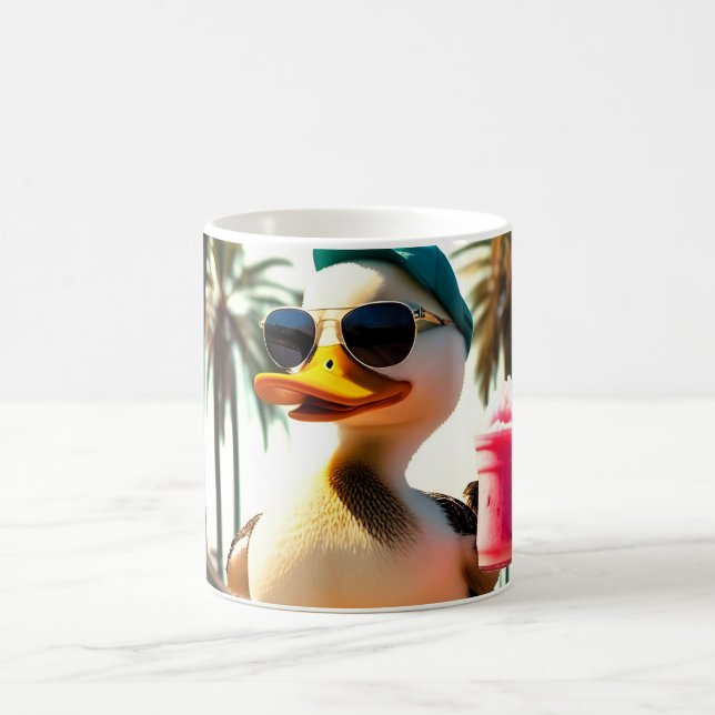 Retro Summer Funny Roller Duck Kaffemugg (Center)