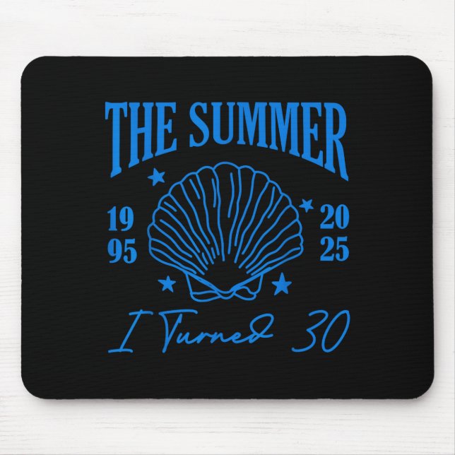 Retro Summer I Turn 30 Seashell Coastal Beach Summ Musmatta (Framsidan)