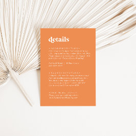 Retro Summer | Information om Orange Bröllop Tilläggskort