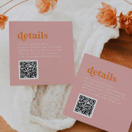 Retro Summer | Information om Rosa Orange QR Code  Tilläggskort