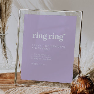 Retro Summer Lavender Audio Guestbook Bröllop-teck Poster