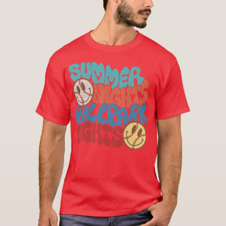 Retro Summer Nights And Ballpark Lights Baseball S T Shirt
