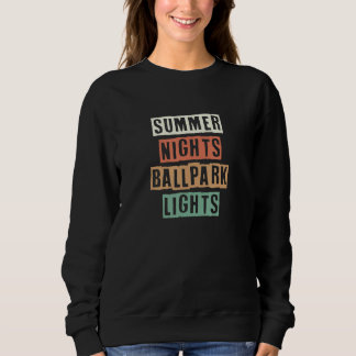 Retro Summer Nights Ballpark Lights  Joke T Shirt