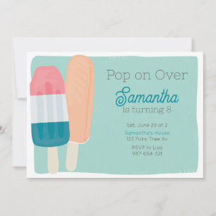 Retro Summer Popsicle Barns födelsedag Inbjudningar