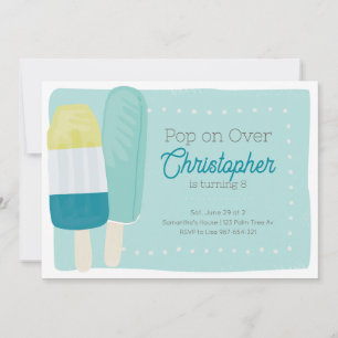 Retro Summer Popsicle Boys Birthday Inbjudningar