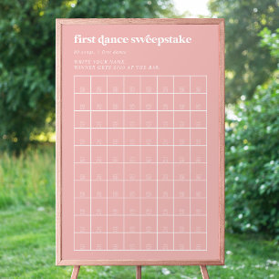 Retro Summer Rosa Bröllop First Dance Sweepstake Poster