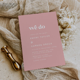 Retro Summer |  Rosa som vi gör Bröllop Inbjudningar