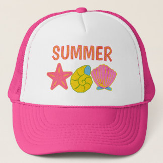 Retro Summer Sea Shells Keps