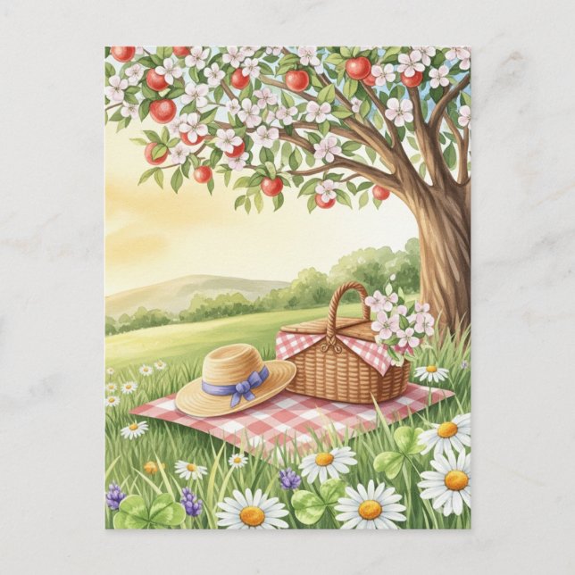 retro Summer Solstice Vykort (Framsida)