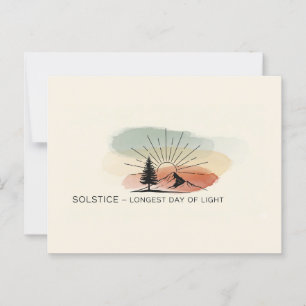retro Summer Solstice Vykort