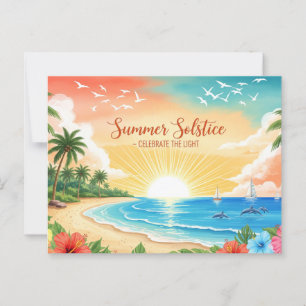 retro Summer Solstice Vykort
