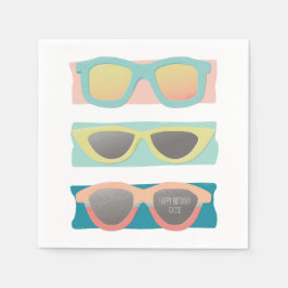 Retro Summer Sunglasses Trio Coral Pappersservett
