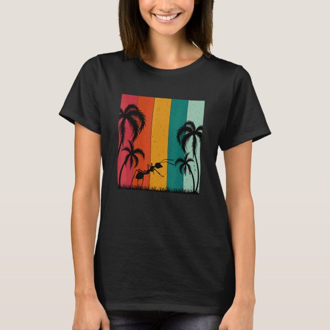 Retro Summer Thated Ant Summer Vacation T Shirt (Framsida)