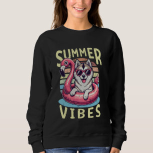 Retro Summer Vibes Alaska Klee Kai Hund Mamma Vaca T Shirt