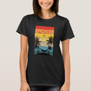 Retro Summer Vibes Hammock Handflatan Träd Beach T Shirt