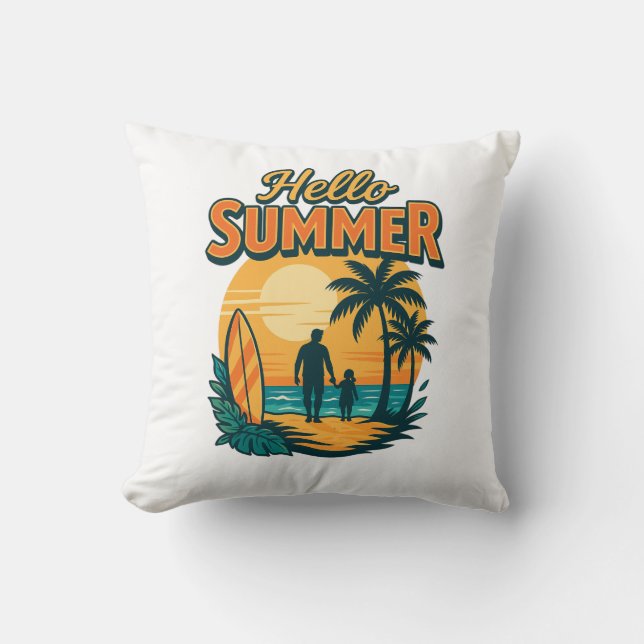 Retro Summer Vibes - Life's Better at the Beach Kudde (Framsida)