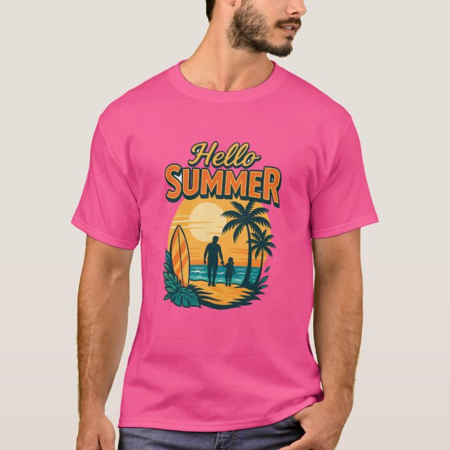 Retro Summer Vibes - Life's Better at the Beach T Shirt (Framsida)