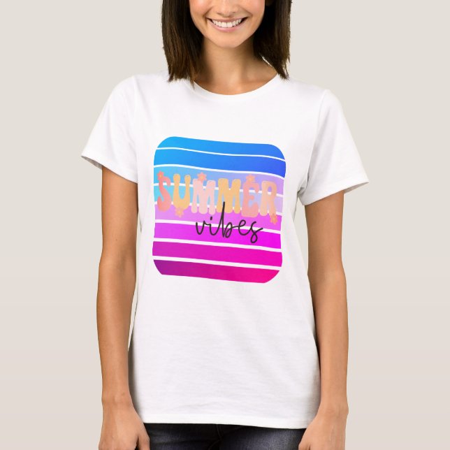 Retro Summer Vibes T Shirt (Framsida)