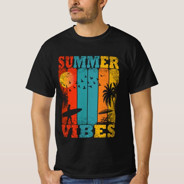 Retro Summer Vibes T-Shirt (Framsida)