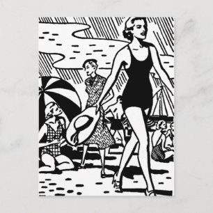 Retro Summer vid Beach Vykort