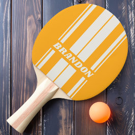 Retro Sun Kissed Dual Board Ränder med Namn Pingisracket