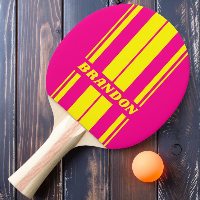 Retro Sun Soaked Dual Board Ränder med Namn Pingisracket (Skapare uppladdad)